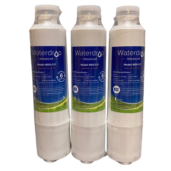 Waterdrop Advanced Refrigerator Water Filter WDS-F27 Lot of 3 Sealed‎ - Picture 1 of 4